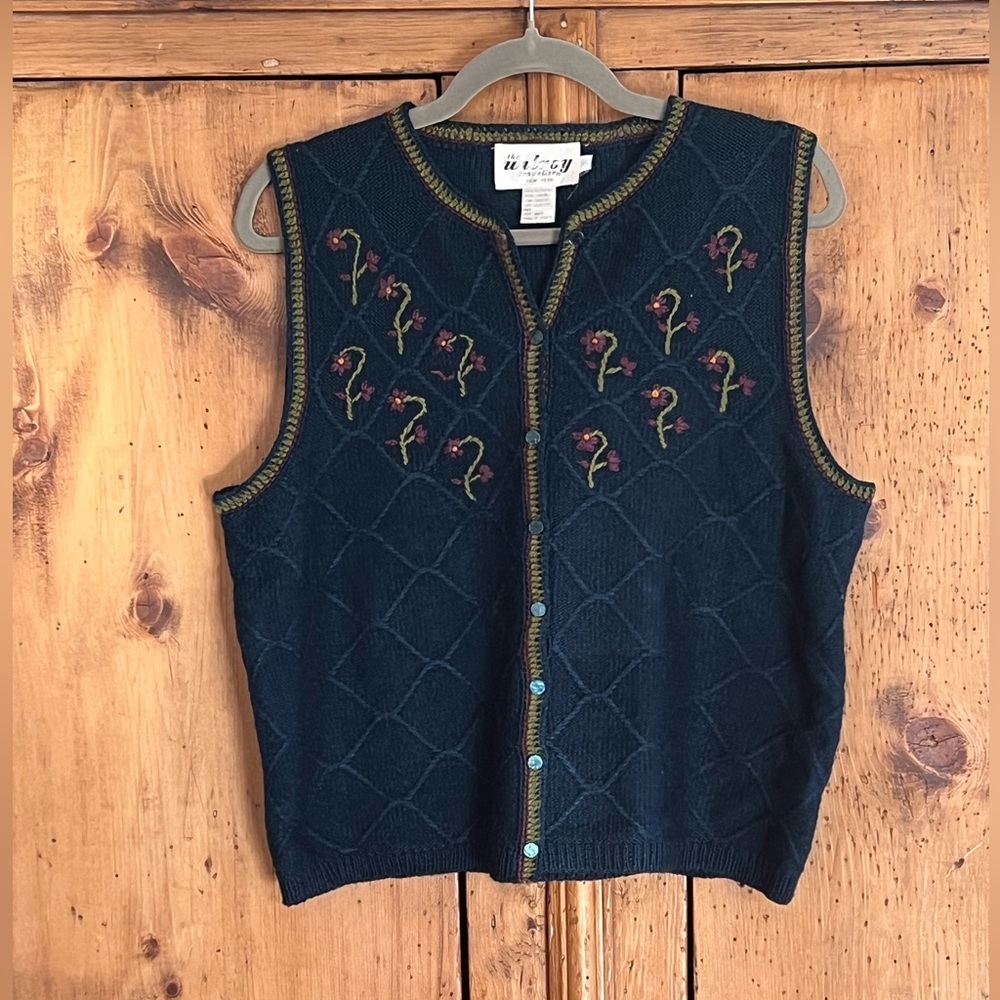 Vintage Embroidered Sweater Vest